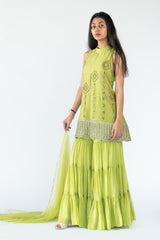 Flared Garara in Light Green Colour sasyafashion