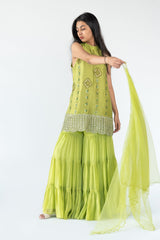 Flared Garara in Light Green Colour sasyafashion