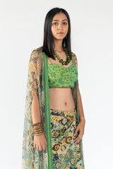 Halter Cape Bralet in Green Colour sasyafashion