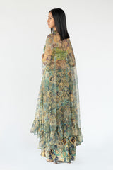 Halter Cape Bralet in Green Colour sasyafashion