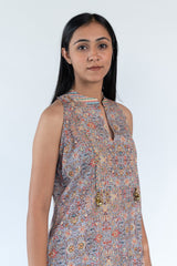 Silk Kurta Pant in Grey colour sasyafashion