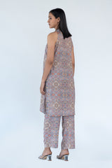 Silk Kurta Pant in Grey colour sasyafashion