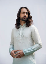 ICE BLUE OMBRE MIRROR KURTA SET sasyafashion