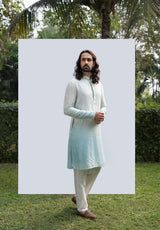 ICE BLUE OMBRE MIRROR KURTA SET sasyafashion