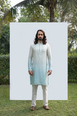 ICE BLUE OMBRE MIRROR KURTA SET sasyafashion