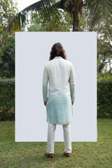ICE BLUE OMBRE MIRROR KURTA SET sasyafashion