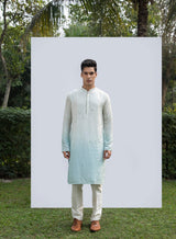 ICE BLUE ZIG ZAG MIRROR KURTA SET sasyafashion