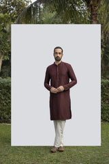 WINE EMBELLISHED KURTA SET sasyafashion