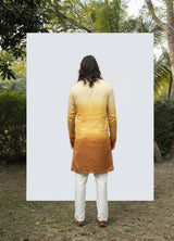 YELLOW OMBRE EMBROIDERED KURTA SET sasyafashion