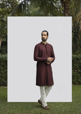WINE EMBELLISHED KURTA SET sasyafashion