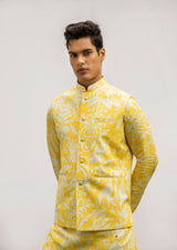 YELLOW PRINTED BUNDI sasyafashion