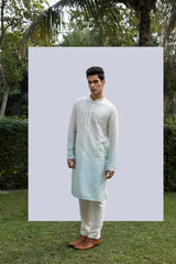ICE BLUE ZIG ZAG MIRROR KURTA SET sasyafashion