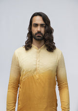 YELLOW OMBRE EMBROIDERED KURTA SET sasyafashion