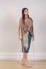 Designer light brown colour co-ord sasyafashion
