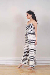 Designer White colour jumpsuit sasyafashion