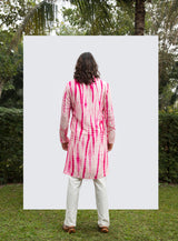 HOT PINK TYE DYE MIRROR KURTA SET sasyafashion
