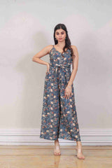 Designer Charcoal gray colour jumpsuit sasyafashion