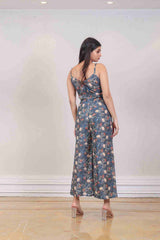 Designer Charcoal gray colour jumpsuit sasyafashion