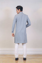 Indo Western For Men In Grey Colour sasyafashion