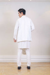 Kurta Jacket For Men In White Colour sasyafashion