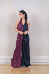 Designer Navy blue and Purple colour jumpsuit sasyafashion