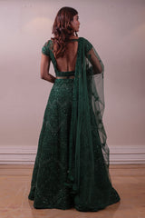 Designer Green Lehenga With Net Embedded Dupatta sasyafashion