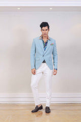 Blazer For Men In Light Blue Colour sasyafashion