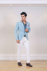 Blazer For Men In Light Blue Colour sasyafashion