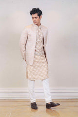 Kurta Jacket For Men In Beige Colour sasyafashion