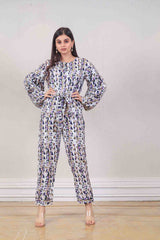 Designer White colour jumpsuit sasyafashion