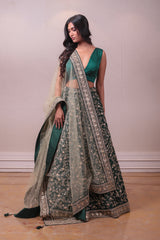Designer Green Lehenga With Net Embedded Dupatta sasyafashion