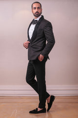 Designer Black Tuxido Blazer with Trouser Polynosic Fabric sasyafashion