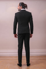 Designer Black Tuxedo Trouser with Intricate Sequins work on Polynosic Italian Fabric sasyafashion