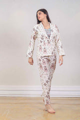 Designer White colour Blazer set sasyafashion