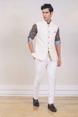 Kurta Jacket For Men In Yellow & Green Colour sasyafashion
