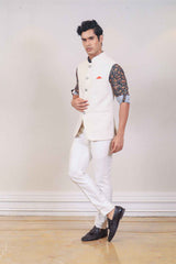 Kurta Jacket For Men In Yellow & Green Colour sasyafashion