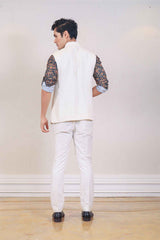 Kurta Jacket For Men In Yellow & Green Colour sasyafashion
