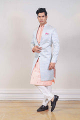 Kurta Jacket For Men In Blue & Pink Colour sasyafashion