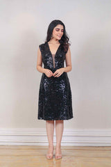 Designer Black colour Dress sasyafashion
