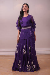 Designer Georgette Embroidered Sharara Set sasyafashion