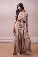 Designer Multi Printed Satin Gharara Set sasyafashion