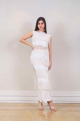 Designer White colour co-ord sasyafashion