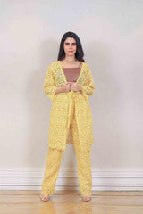 Designer Yellow colour co-ord sasyafashion