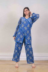 Designer Blue colour co-ord sasyafashion