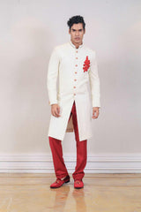 Indo Western For Men In White Colour sasyafashion