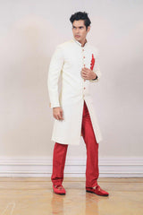 Indo Western For Men In White Colour sasyafashion