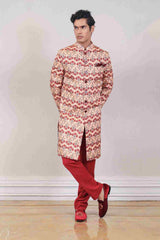 Indo Western For Men In Cream Colour sasyafashion