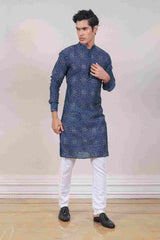 Kurta Set For Men In Blue Colour sasyafashion
