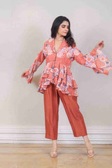 Designer Saffron colour Top sasyafashion