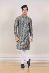 Kurta Set For Men In Grey Colour sasyafashion